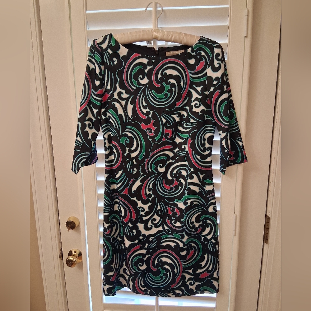 Banana Republic Size 0 Navy Multicolor Swirl Dress